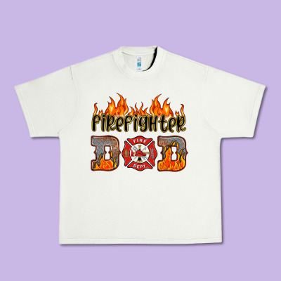 Firefighter Dad Urban Heavy Tee Designed By Hra Design Shop