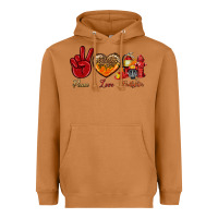 Peace Love Firefighter Heavyweight Hoodie | Teevron