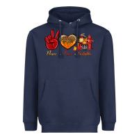 Navy peace love firefighter Heavyweight Hoodie - NancyCooperArtShop