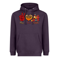 Plum peace love firefighter Heavyweight Hoodie - NancyCooperArtShop