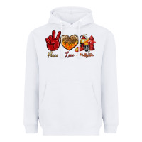 White peace love firefighter Heavyweight Hoodie - NancyCooperArtShop