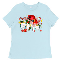 Baby Blue dental Christmas teeth and candies Ladies Tee - AdoDesignShop