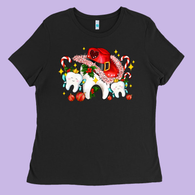 Dental Christmas Teeth And Candies Ladies Tee Designed By Adodesignshop