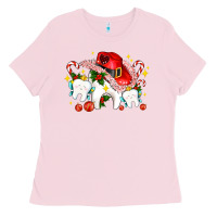 Bubblegum Pink dental Christmas teeth and candies Ladies Tee - AdoDesignShop