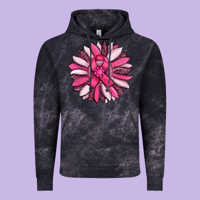 Breast Awareness Cancer Pink Sunflower Vintage Hoodie Designed By Ranaportraitstore