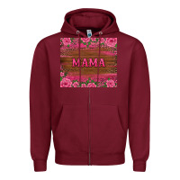 Burgundy floral leopard mama tumbler Zipper Hoodie - BarkalooDesign