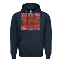 Navy floral leopard mama tumbler Zipper Hoodie - BarkalooDesign