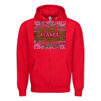 Red floral leopard mama tumbler Zipper Hoodie - BarkalooDesign