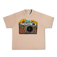 Burro Sunflower Gemstone Vintage Camera Urban Heavy Tee - FaDigitalArtStudio