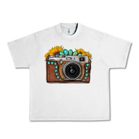 Lunar Rock Sunflower Gemstone Vintage Camera Urban Heavy Tee - FaDigitalArtStudio