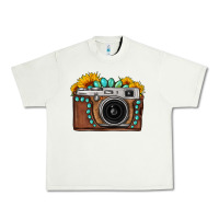 Pistachio Sunflower Gemstone Vintage Camera Urban Heavy Tee - FaDigitalArtStudio