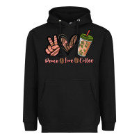 Black peace love coffee Heavyweight Hoodie - NancyCooperArtShop