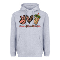 Heather Grey peace love coffee Heavyweight Hoodie - NancyCooperArtShop
