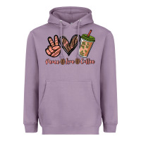 Lavender peace love coffee Heavyweight Hoodie - NancyCooperArtShop
