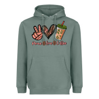 Sage peace love coffee Heavyweight Hoodie - NancyCooperArtShop