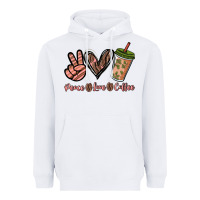 White peace love coffee Heavyweight Hoodie - NancyCooperArtShop