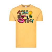 Vintage Mustard Tan Tipsy Vintage Tee - CowhideDigitalArt