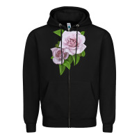 Black Silver Lining Rose Zipper Hoodie - LillyAllenDesigns