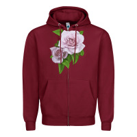 Burgundy Silver Lining Rose Zipper Hoodie - LillyAllenDesigns