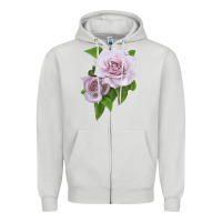 Dove Grey Silver Lining Rose Zipper Hoodie - LillyAllenDesigns