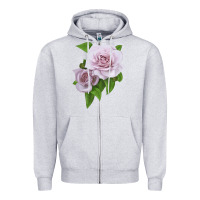 Heather Grey Silver Lining Rose Zipper Hoodie - LillyAllenDesigns