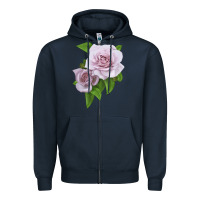 Navy Silver Lining Rose Zipper Hoodie - LillyAllenDesigns