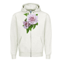 Oatmeal Heather Silver Lining Rose Zipper Hoodie - LillyAllenDesigns