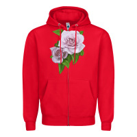 Red Silver Lining Rose Zipper Hoodie - LillyAllenDesigns