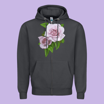Silver Lining Rose Zipper Hoodie Designed By Lillyallendesigns