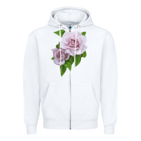 White Silver Lining Rose Zipper Hoodie - LillyAllenDesigns