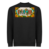 Black faith cross and sunflower license plate Heavyweight Sweatshirt - HRA Design Shop