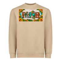 Faith Cross And Sunflower License Plate Heavyweight Sweatshirt | Teevron