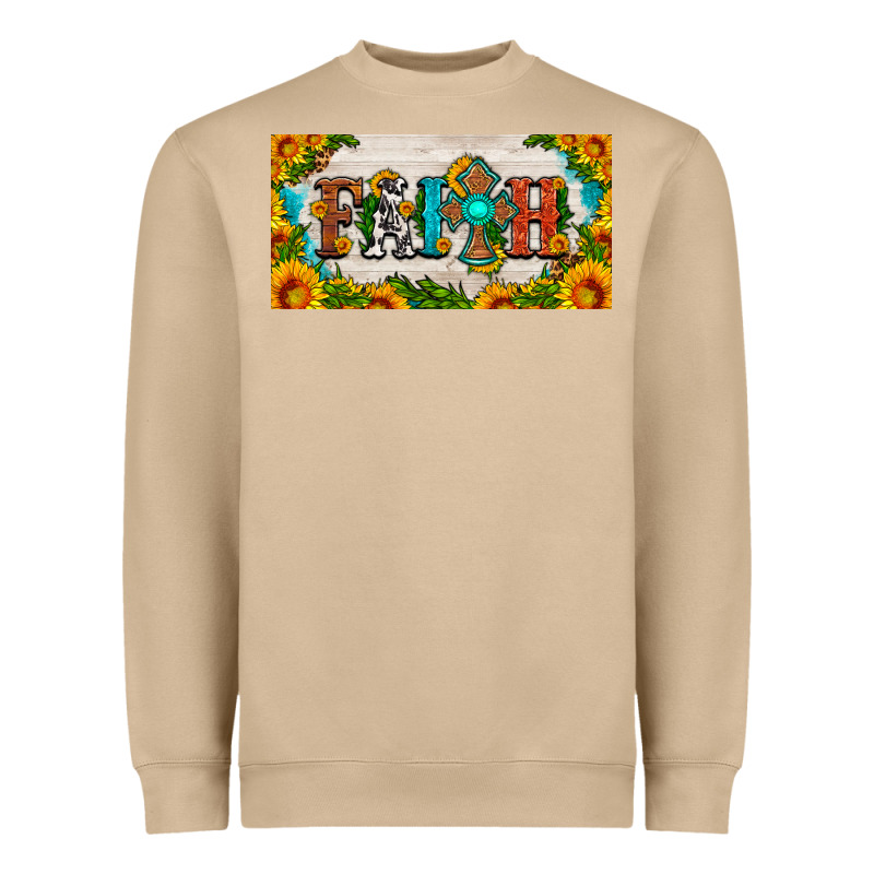 Faith Cross And Sunflower License Plate Heavyweight Sweatshirt by HRA Design Shop | Teevron