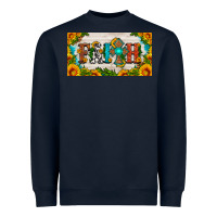 Navy faith cross and sunflower license plate Heavyweight Sweatshirt - HRA Design Shop