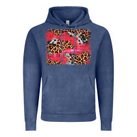 Vintage Denim valentine's day cowhide leopard background Vintage Hoodie - JahusDesignShop