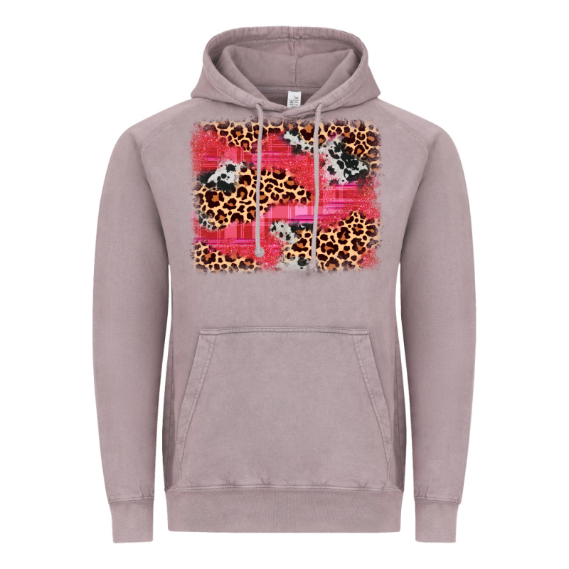 Valentine's Day Cowhide Leopard Background Vintage Hoodie by JahusDesignShop | Teevron