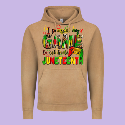 I Paused My Game To Celebrate Juneteenth Vintage Hoodie Designed By Zillion Design Studio
