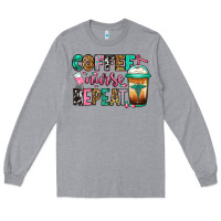 Heather Grey nurse coffee repeat Long Sleeve Tee - Jasminsmagicworld