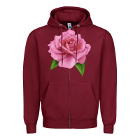 Burgundy Perfume Delight Rose Zipper Hoodie - LillyAllenDesigns