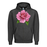 Charcoal Heather Perfume Delight Rose Zipper Hoodie - LillyAllenDesigns