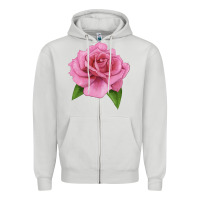 Dove Grey Perfume Delight Rose Zipper Hoodie - LillyAllenDesigns