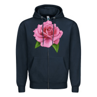 Navy Perfume Delight Rose Zipper Hoodie - LillyAllenDesigns