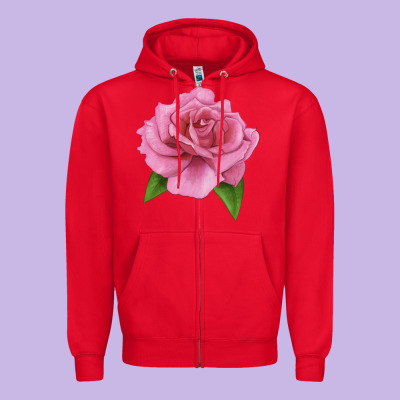 Perfume Delight Rose Zipper Hoodie Designed By Lillyallendesigns