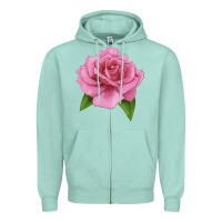 Seafoam Perfume Delight Rose Zipper Hoodie - LillyAllenDesigns