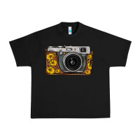 Black sunflower leopard vintage camera Urban Heavy Tee - FaDigitalArtStudio