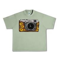 Oil Green sunflower leopard vintage camera Urban Heavy Tee - FaDigitalArtStudio