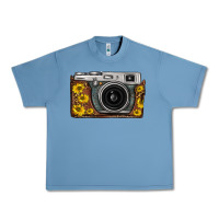 Pebble Blue sunflower leopard vintage camera Urban Heavy Tee - FaDigitalArtStudio