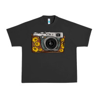 Pigment Black sunflower leopard vintage camera Urban Heavy Tee - FaDigitalArtStudio