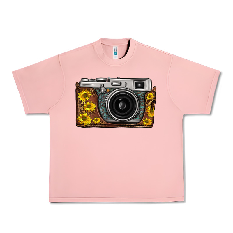Sunflower Leopard Vintage Camera Urban Heavy Tee by FaDigitalArtStudio | Teevron
