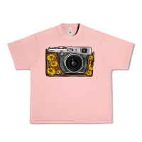 Salmon sunflower leopard vintage camera Urban Heavy Tee - FaDigitalArtStudio